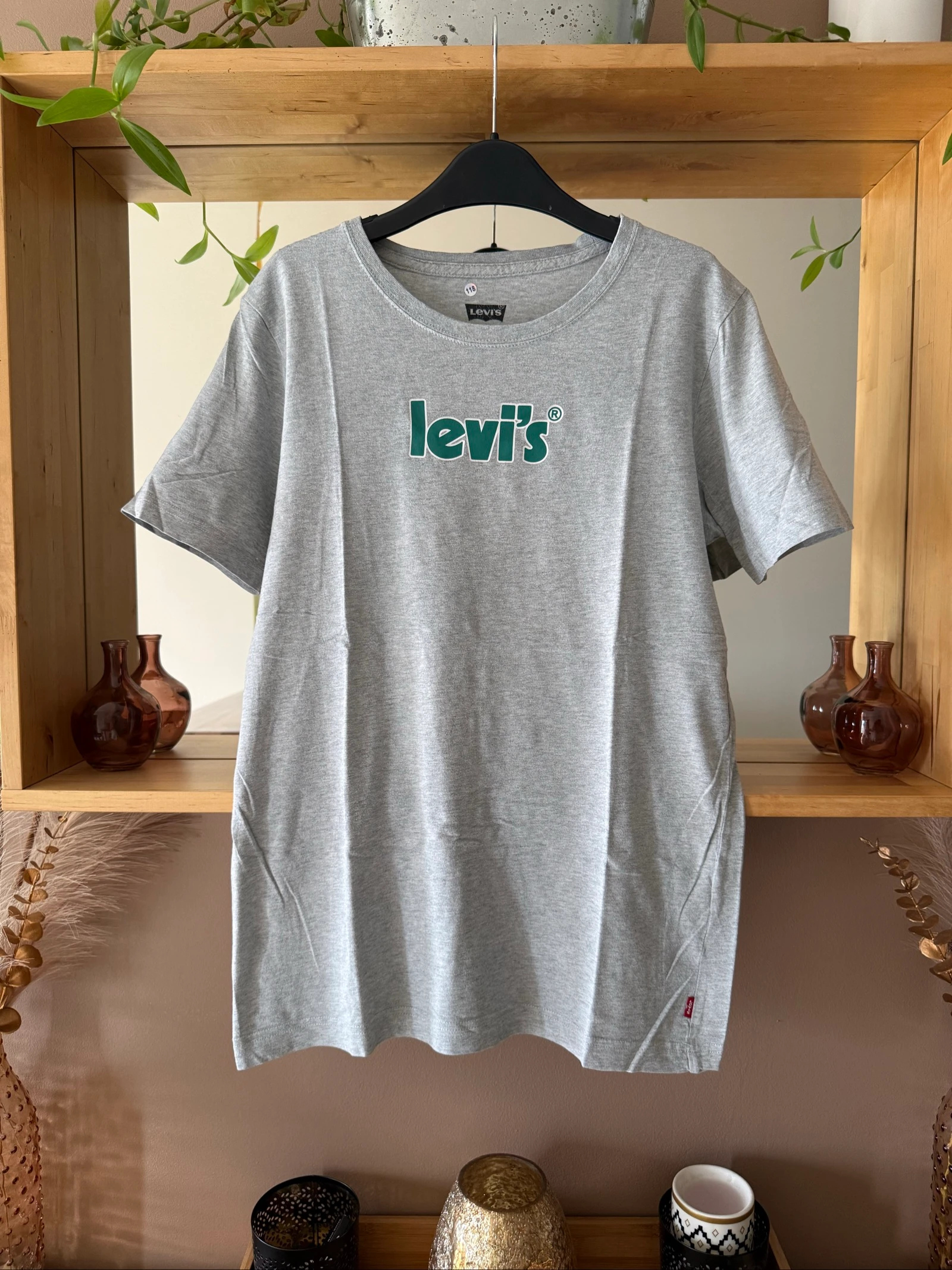 T-shirt Levi’s adolescent 16 ans / 176 cm – Gris chiné – Logo vert – Très bon état